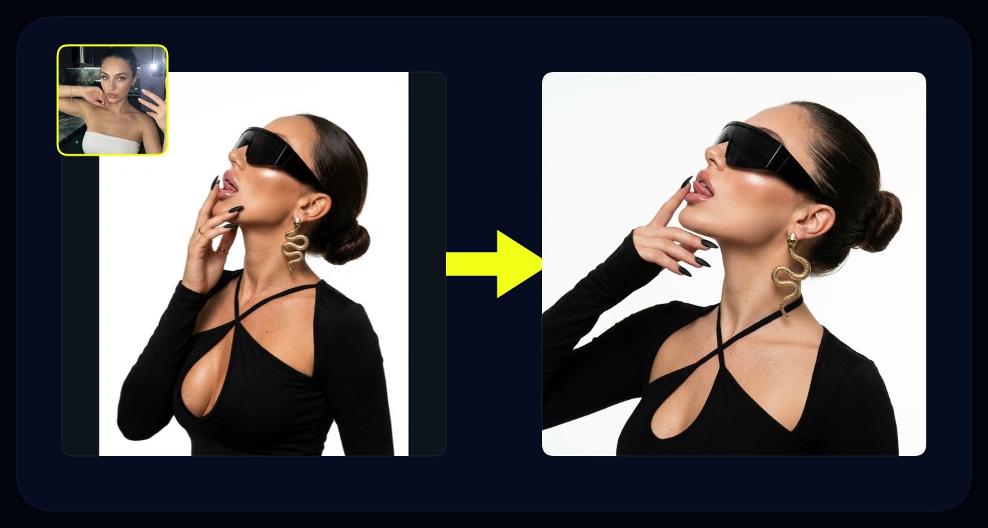 Lily remix walkthrough for Glamour Studio Portrait Futuristic Mask Golden Snake Earring