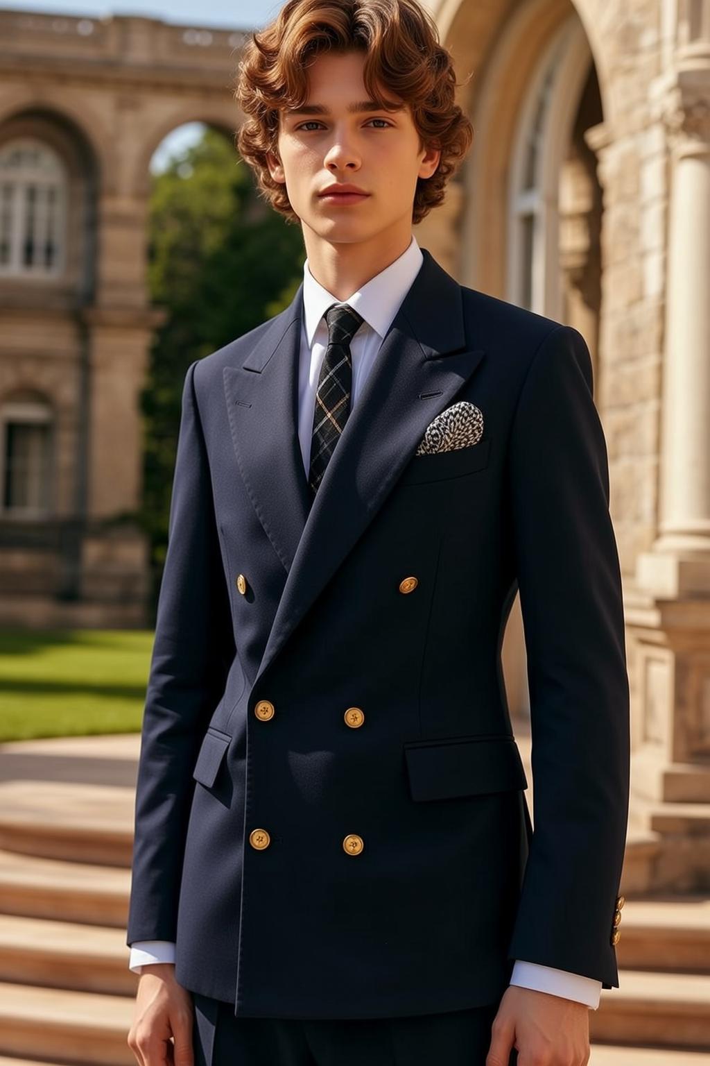 Double Breasted Suit Garden Steps