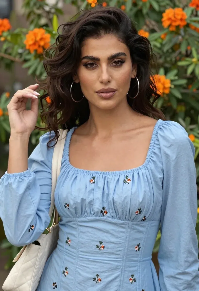 Makeup And Earrings In Garden Portrait