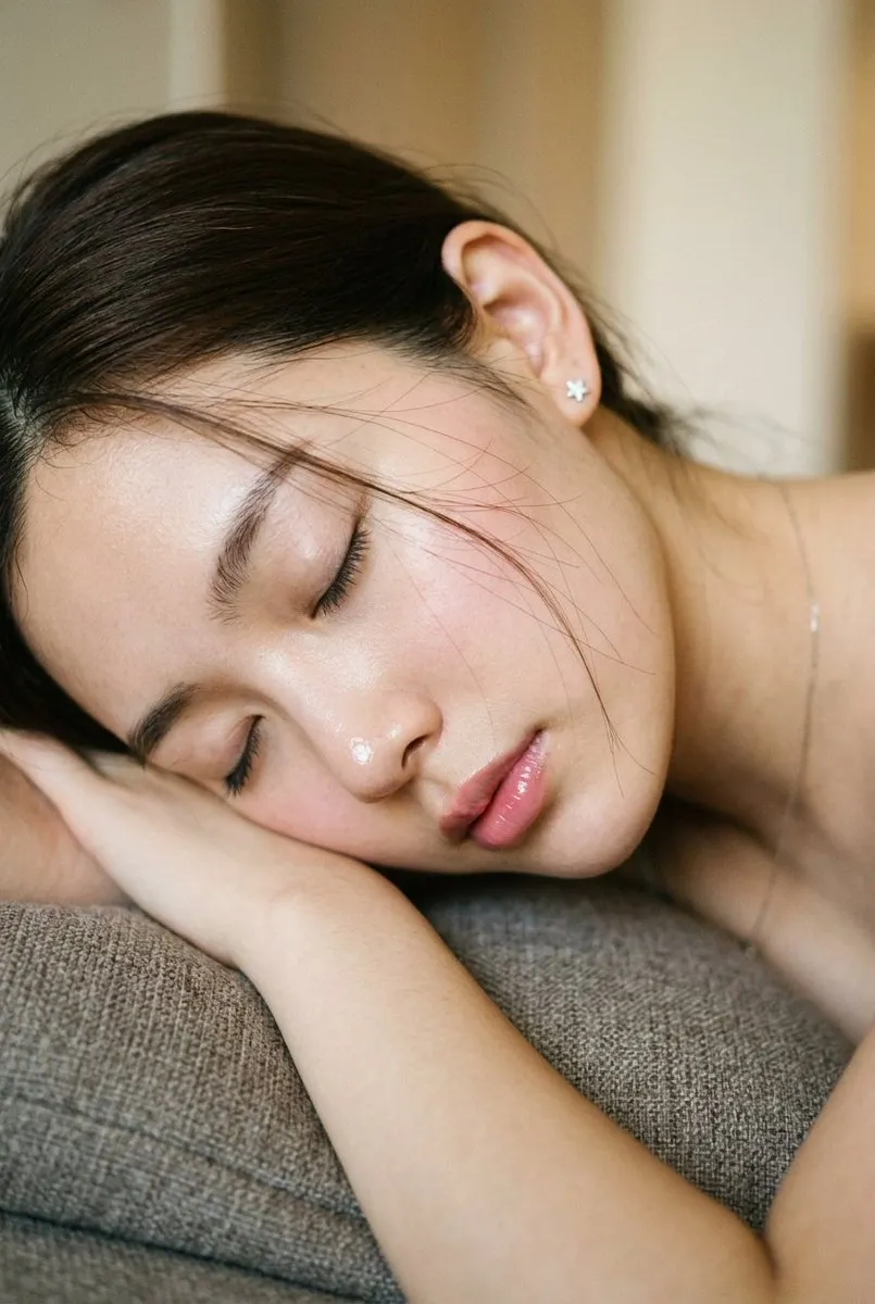 Makeup Earrings And Necklace In Bedroom Portrait