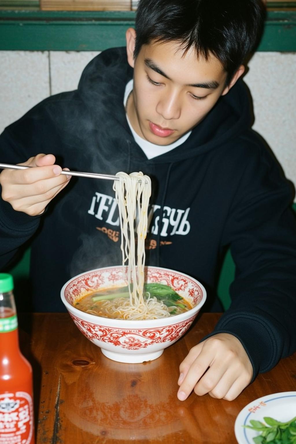 Noodle Bowl Chopsticks Portrait