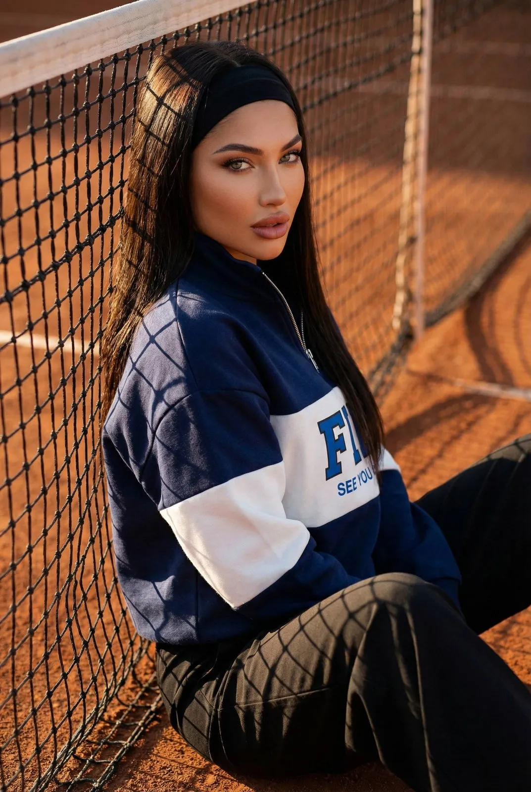Tennis Court Fashion Portrait Confident Pose