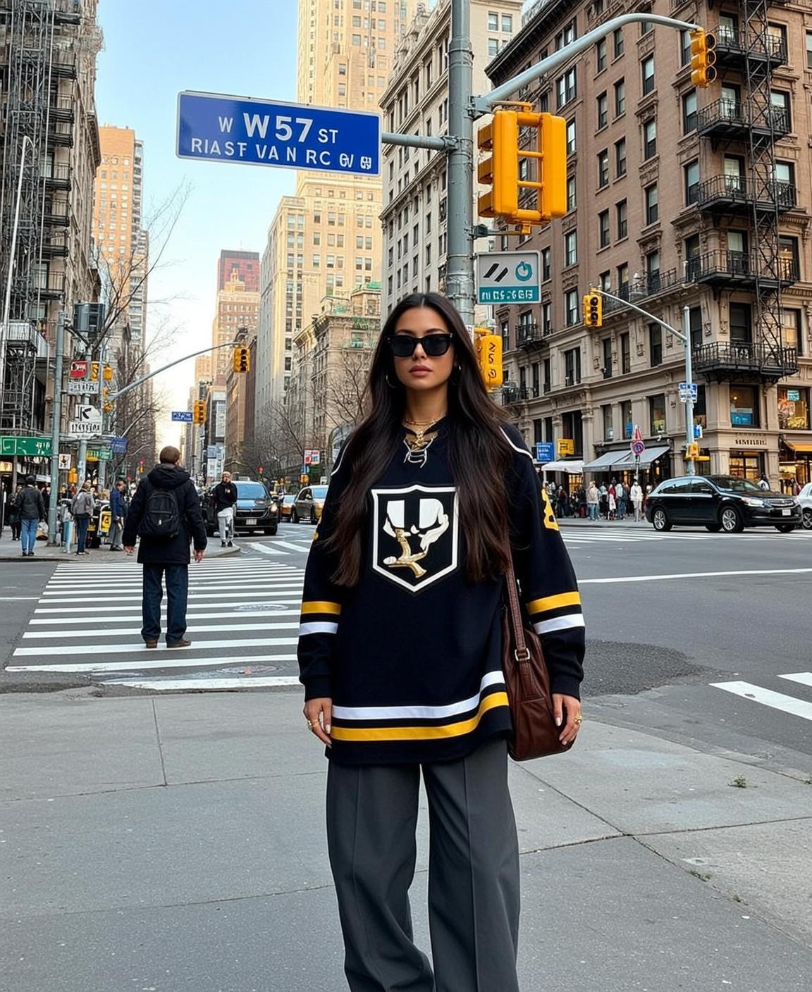 Black Hockey Jersey on New York Street
