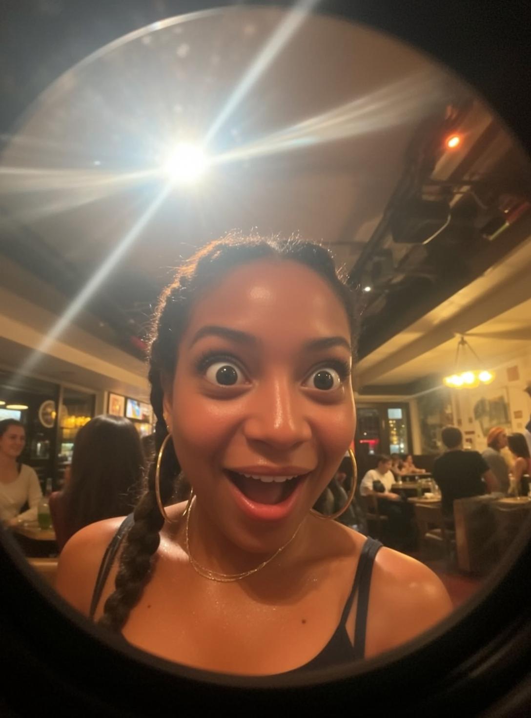 Braids Gold Hoops Restaurant Reaction