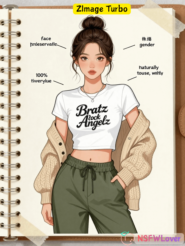Olive Sweatpants White Tee Notebook Background