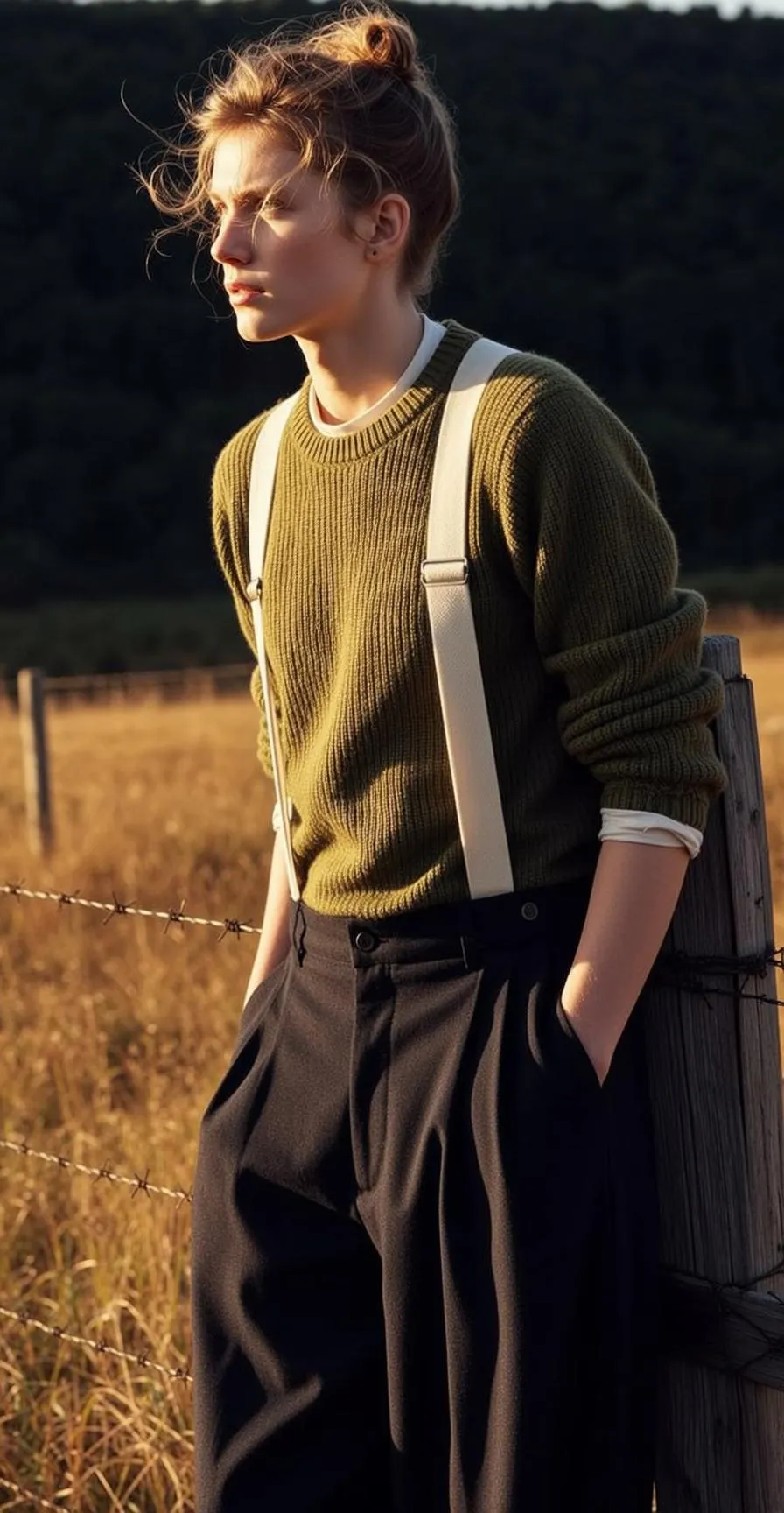 Olive Cardigan Field Fence