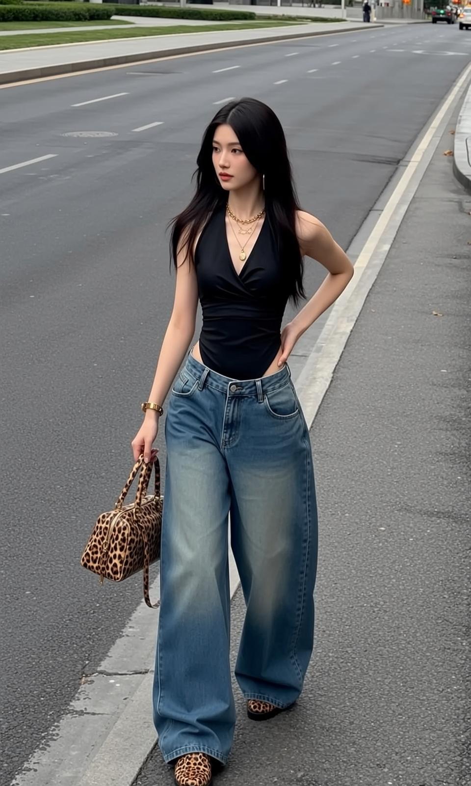 Halter Bodysuit Street Style Pose