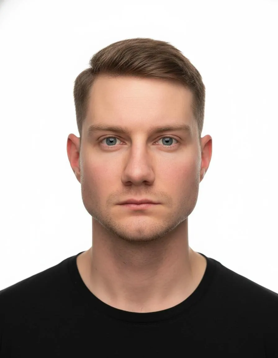 Black Top White Backdrop Portrait