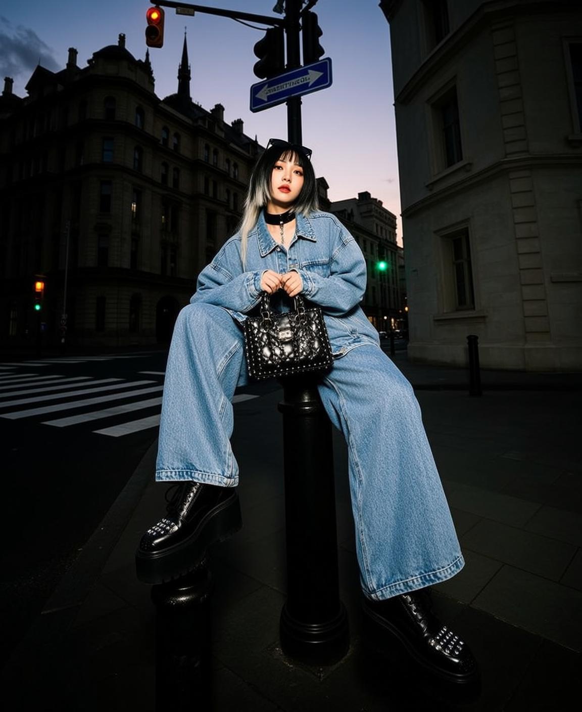 Denim Jacket Pole Street Style