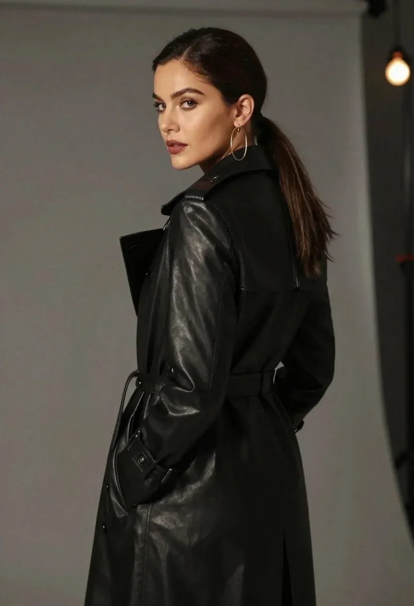 Cinematic Medium Shot Confident Woman With Her Back Slightly Turned