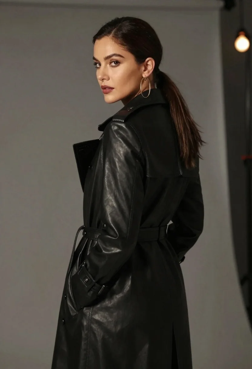 Cinematic Medium Shot Confident Woman With Her Back Slightly Turned reference photo