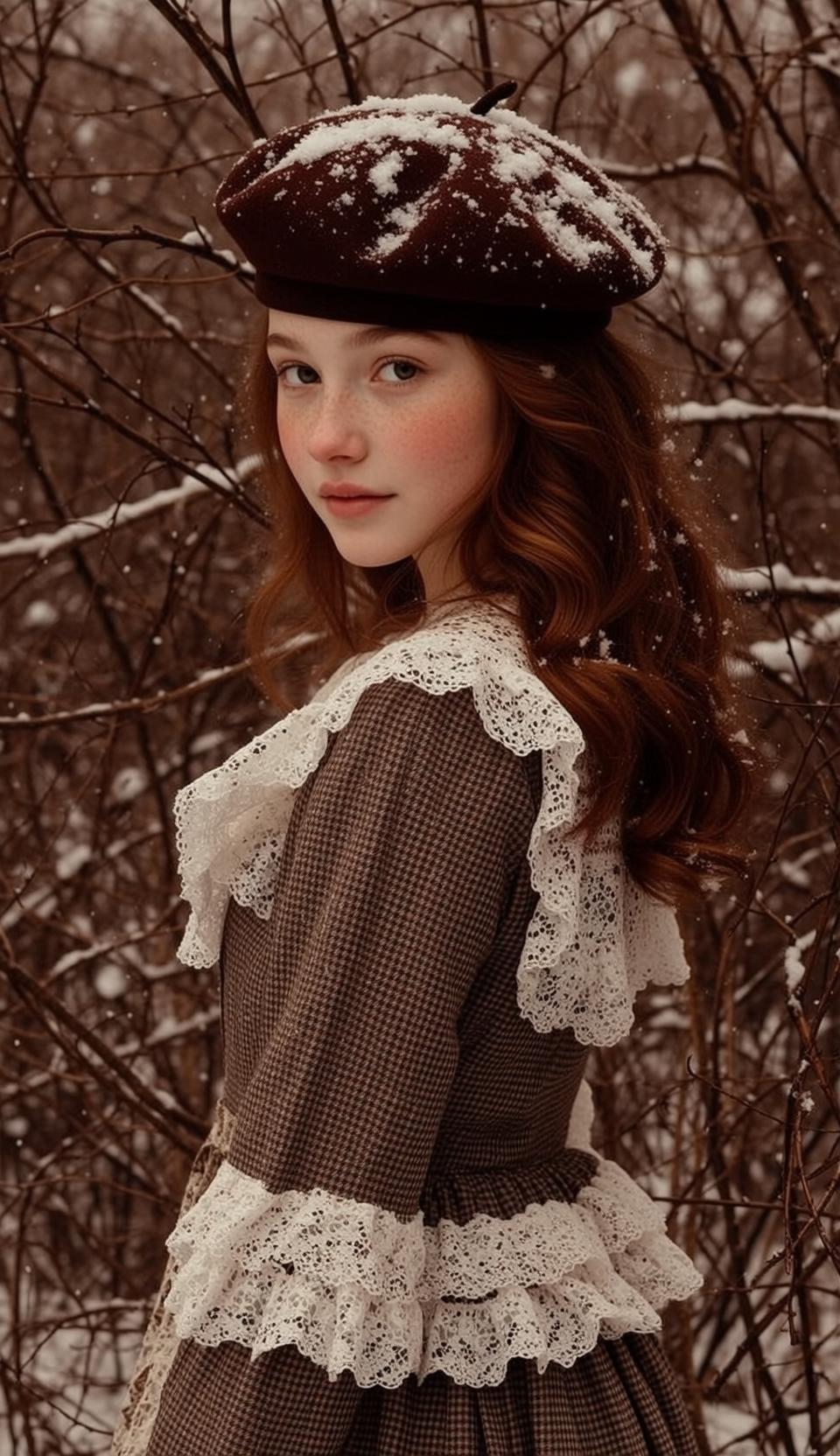 Snowy Forest Lace Dress
