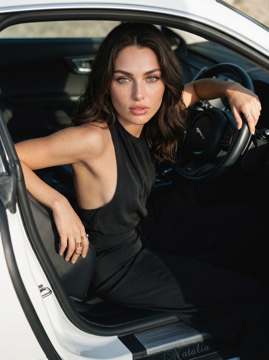 Black Sleeveless Halter Style Top Or Dress In Steering Wheel