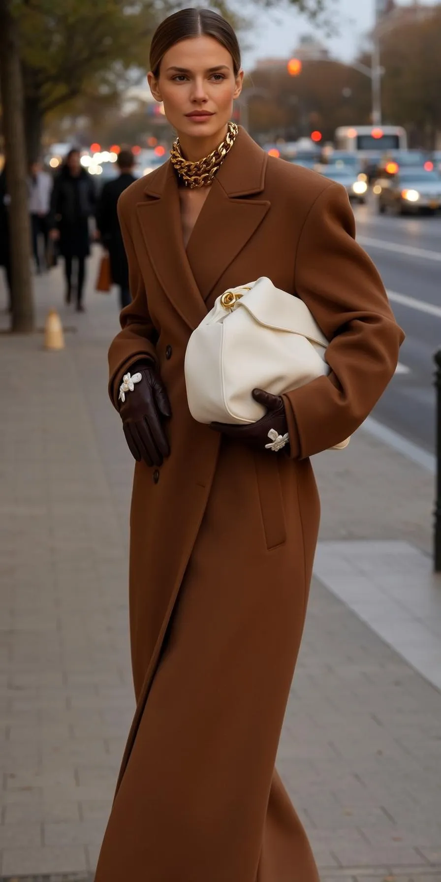 Fashion Week Pulled Back Fair Brown Double-breasted