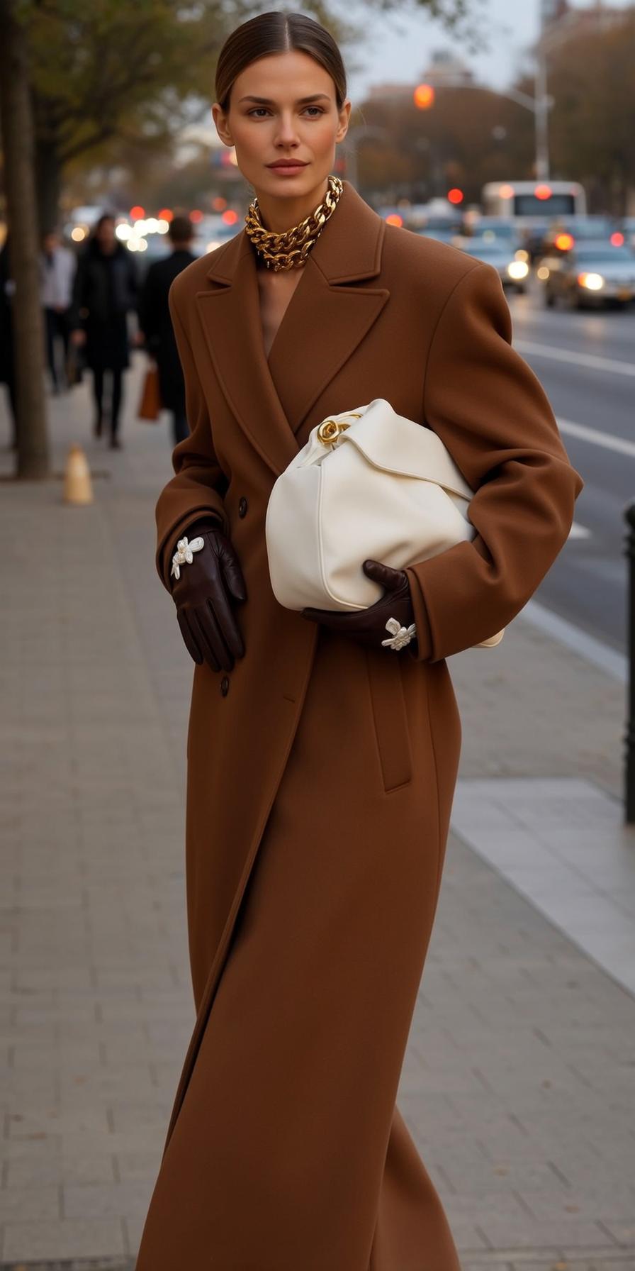 Fashion Week Pulled Back Fair Brown Double-breasted