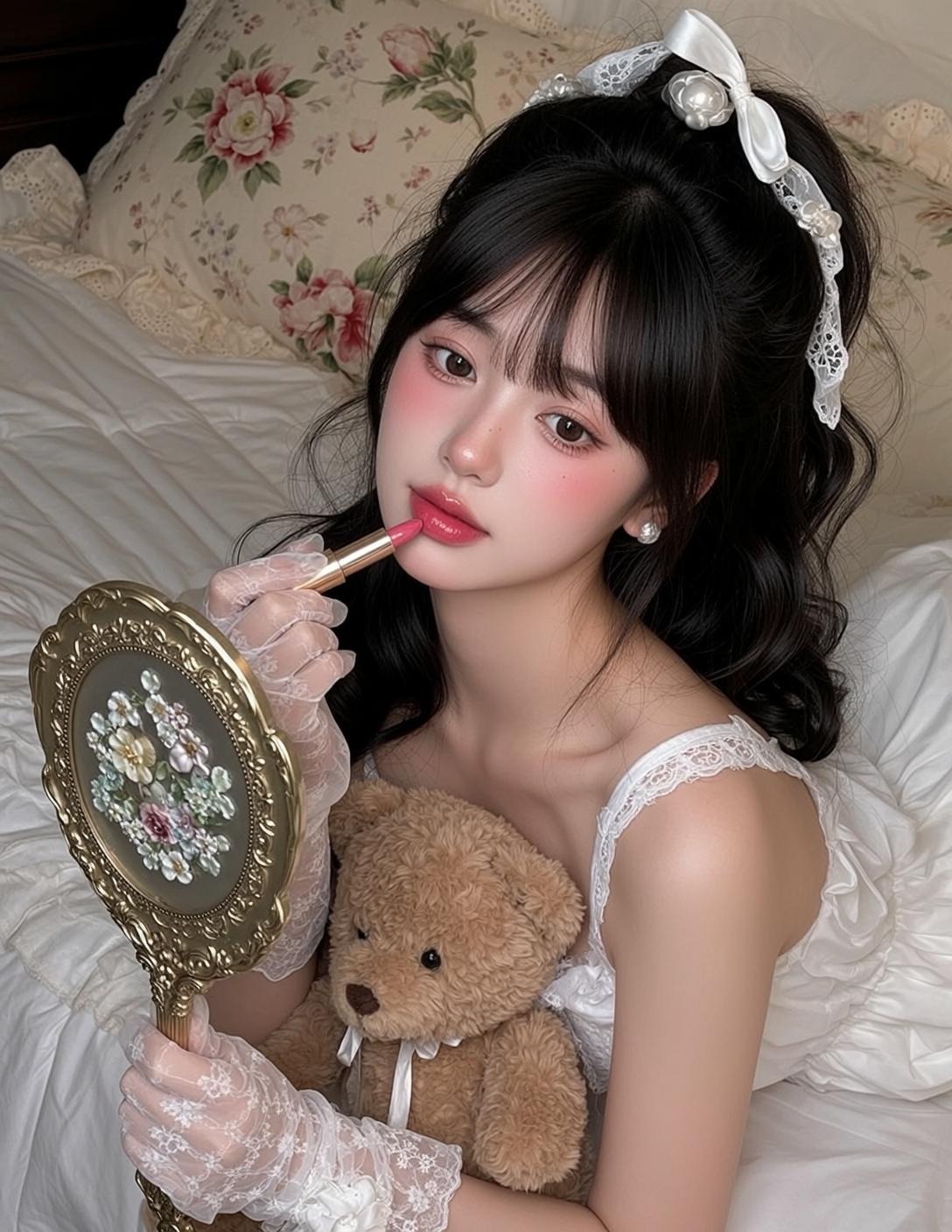 Bedside Mirror Lipstick Scene