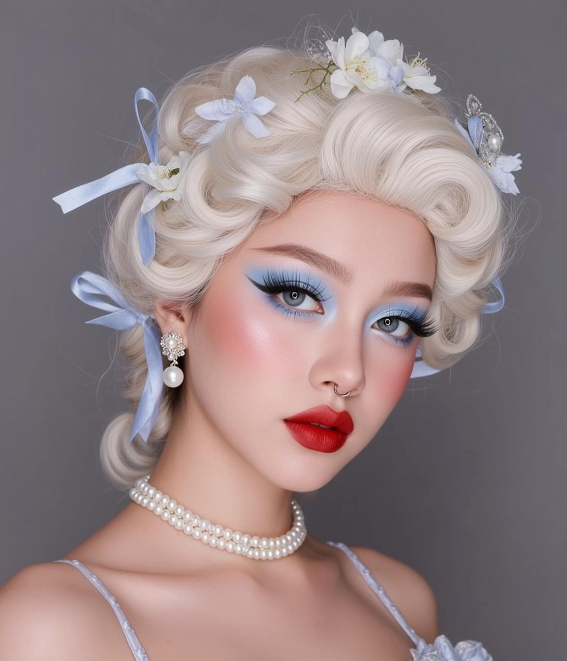 Halloween Makeup Young Platinum Blonde Styled Elaborate