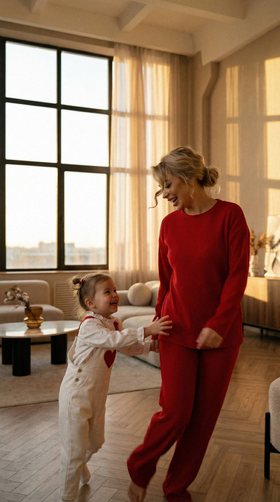Realistic Apartment Play Golden Hour Motion Blur reference photo