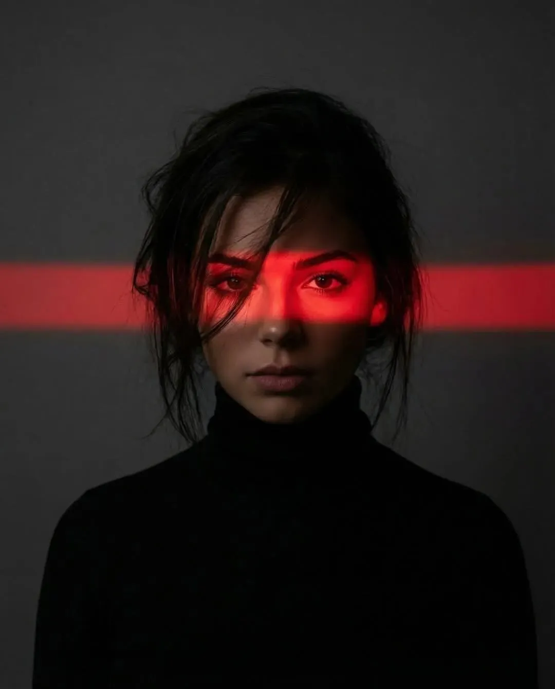 Cyberpunk Woman Neon Light Studio