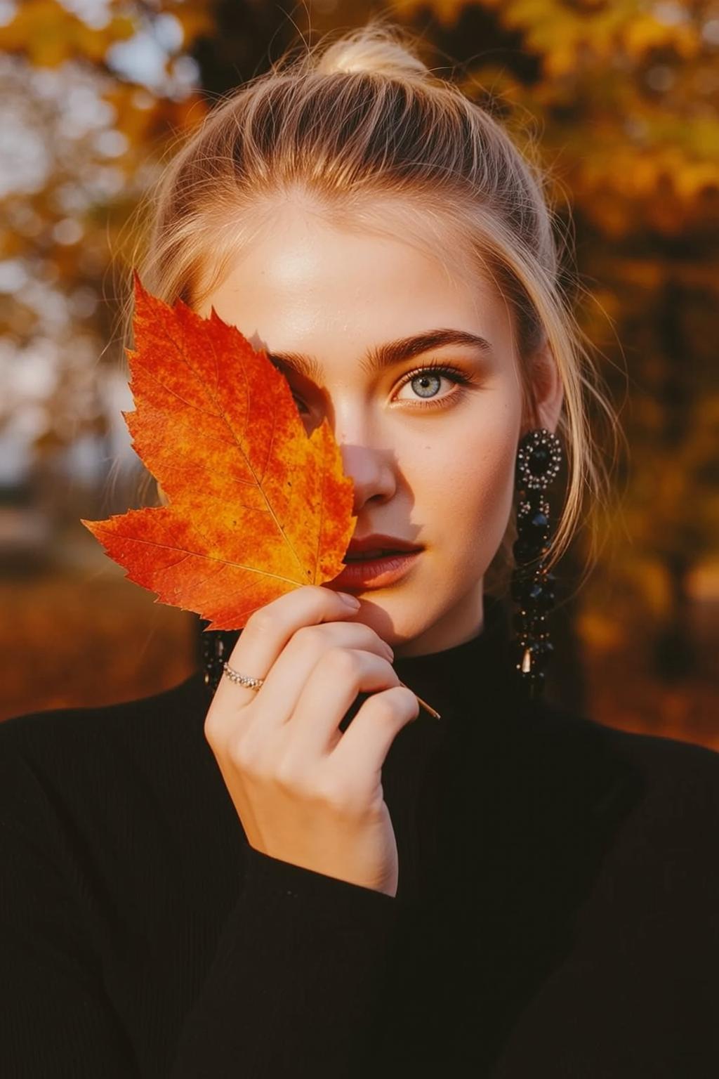 Maple Leaf Autumn Portrait