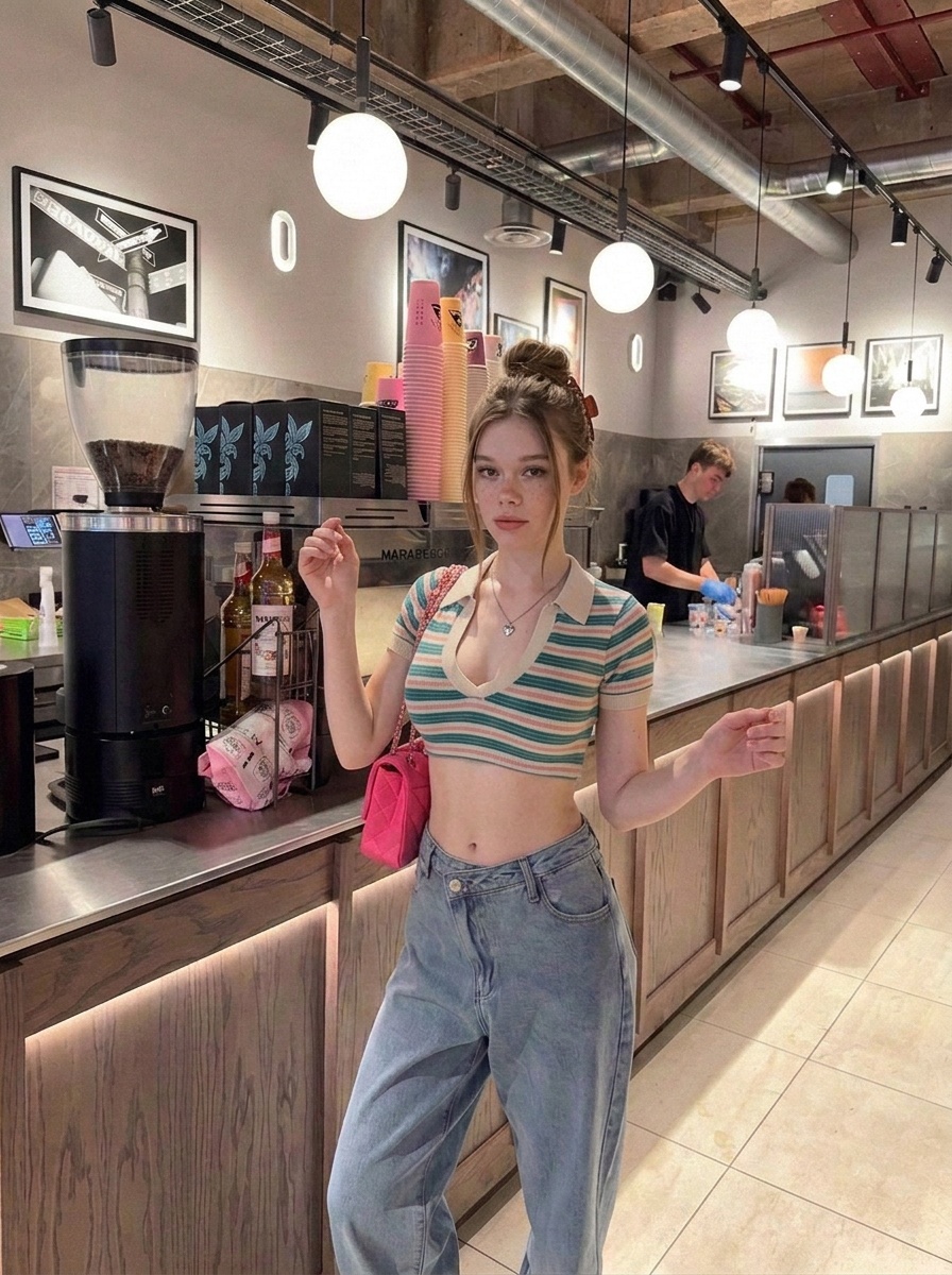 Red Striped Crop Top Convenience Store