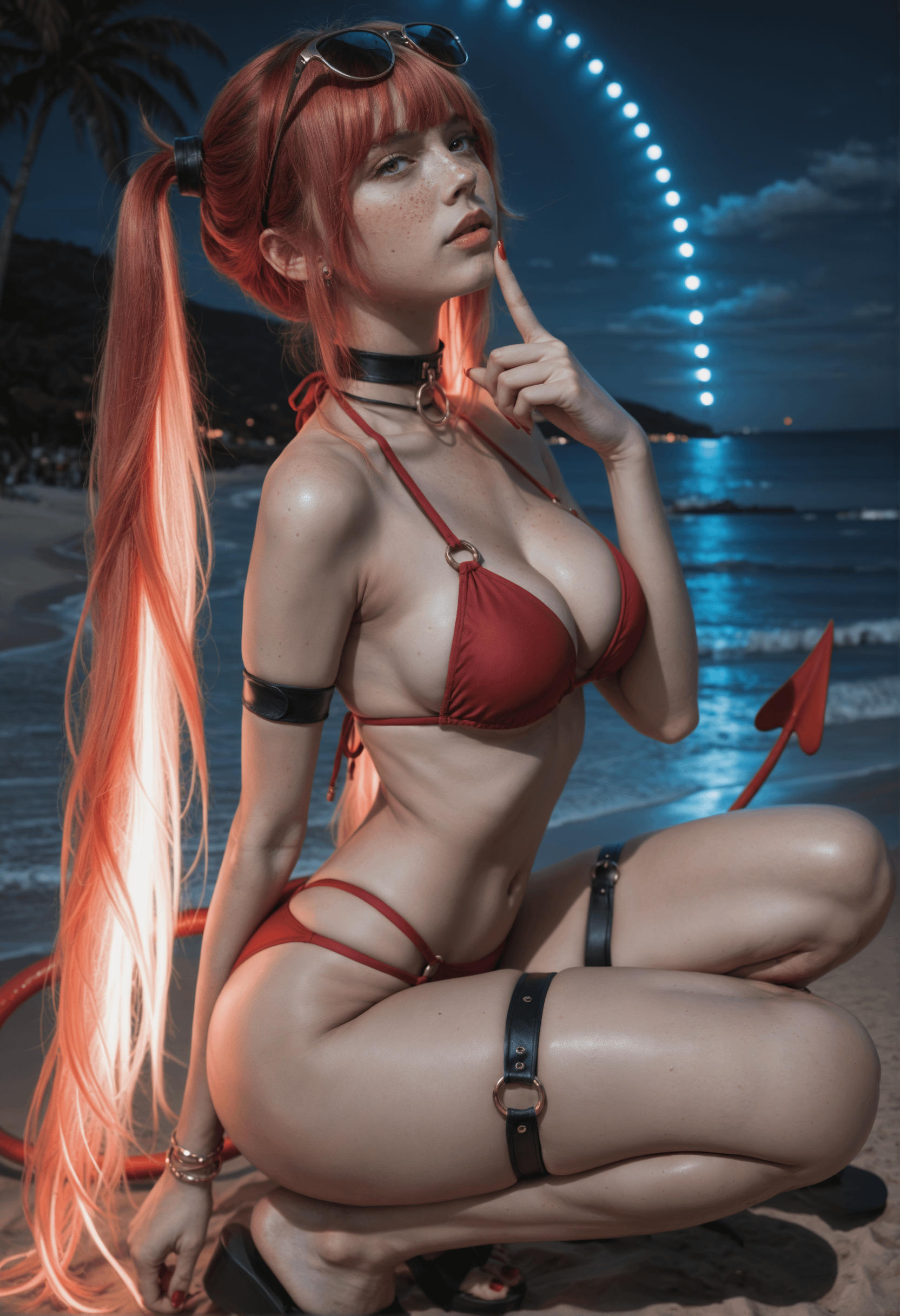 Fantasy Beach Cosplay Portrait Twilight Red Bikini