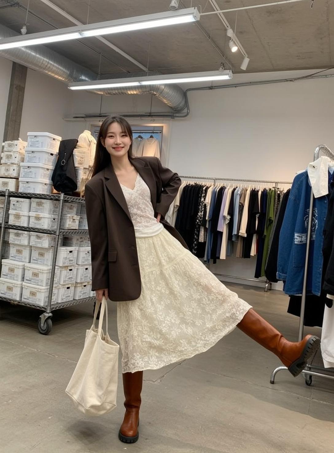 White Lace Skirt Stockroom Style