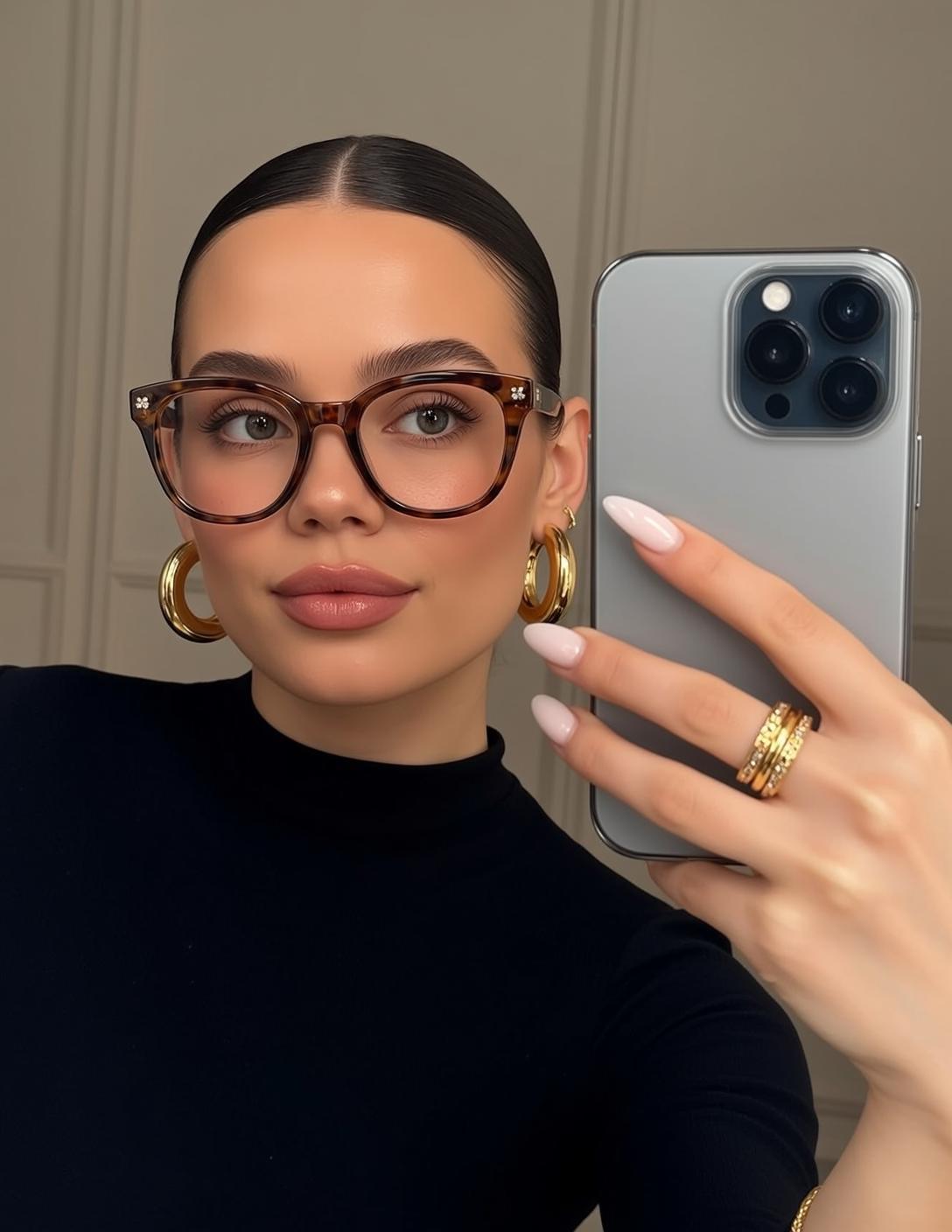 Explore Holding Silver Smartphone Her Right Hand
