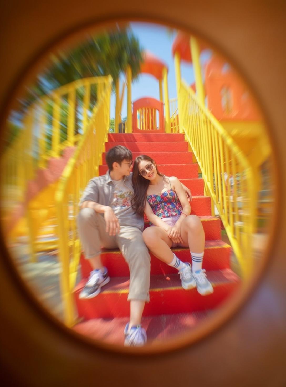 Fisheye Young Short Dark Hair Fair Skin