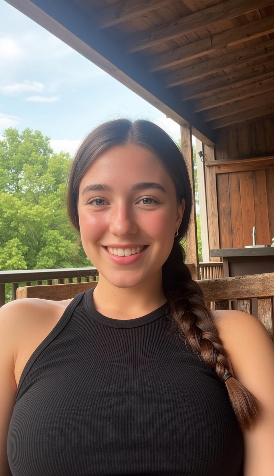 Explore Young Captured Close-up Head-and-shoulders Seated Outdoors