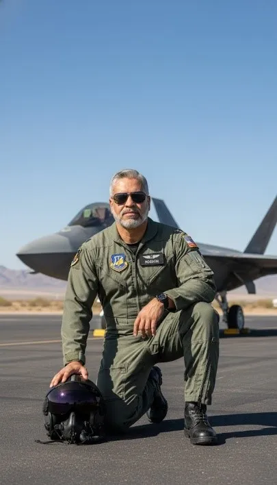 Confident Fighter Pilot On The Tarmac