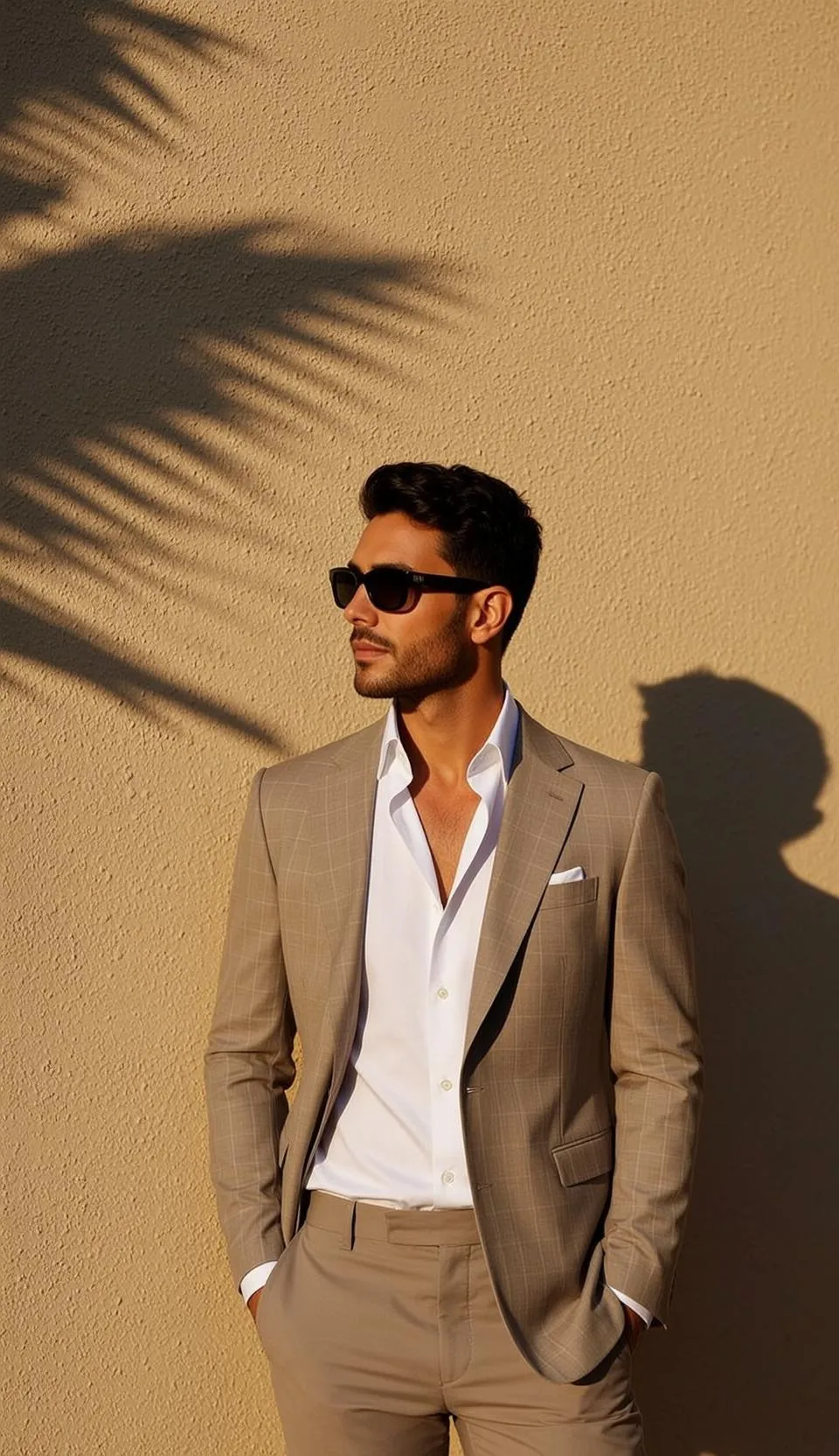 Sunglasses By A Textured Wall