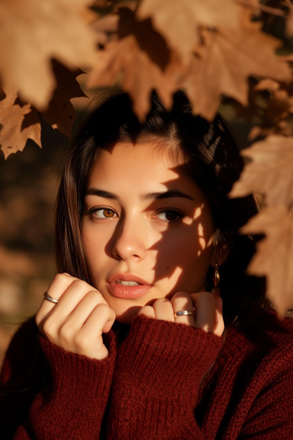 Autumn Close-up Her Head Tilted Slightly Left