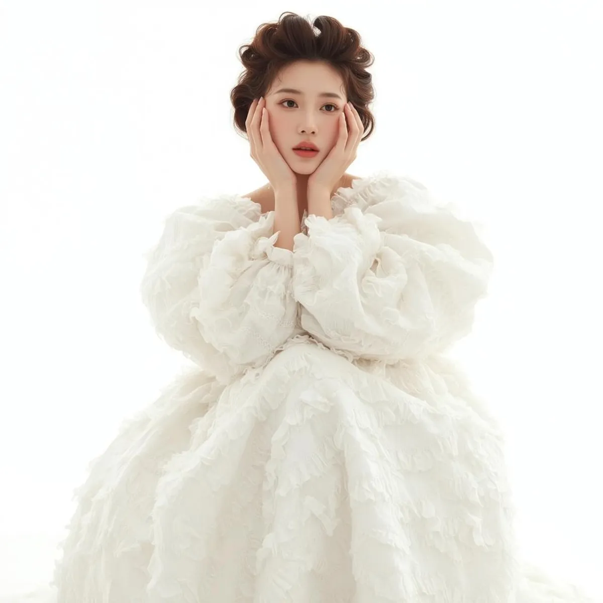 White Ruffle Dress Studio