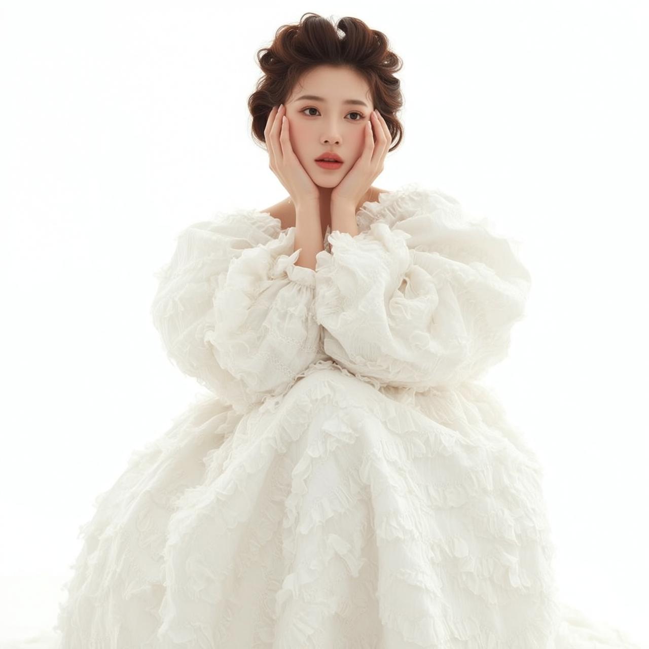 White Ruffle Dress Studio