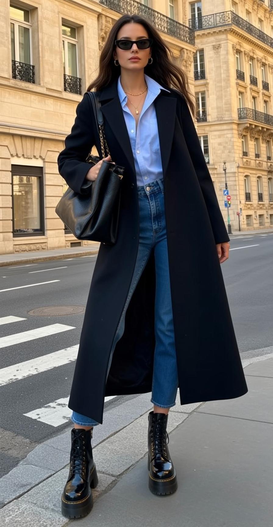 City Street Black Coat Sunglasses