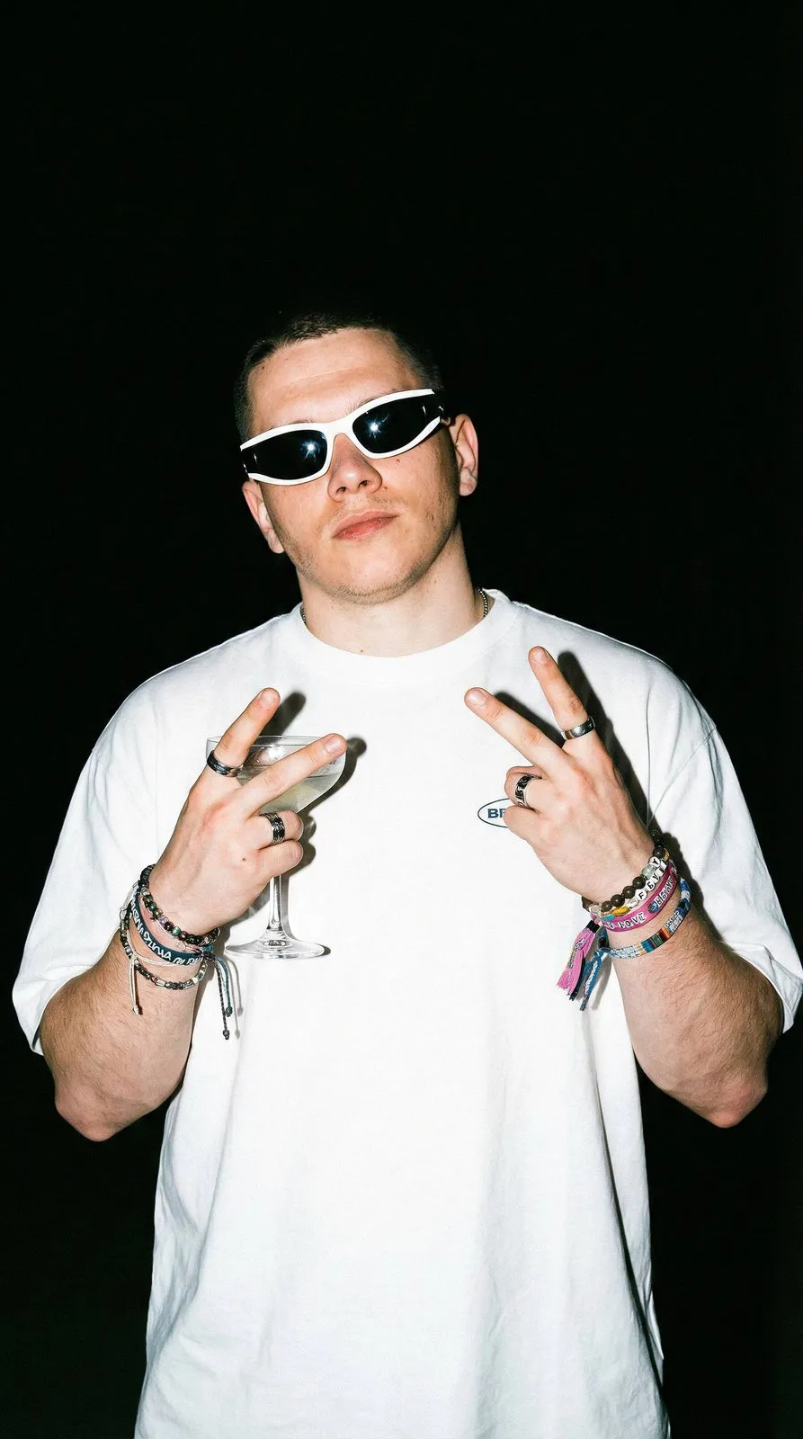 Glasses Bracelets And Rings In Fashion Portrait