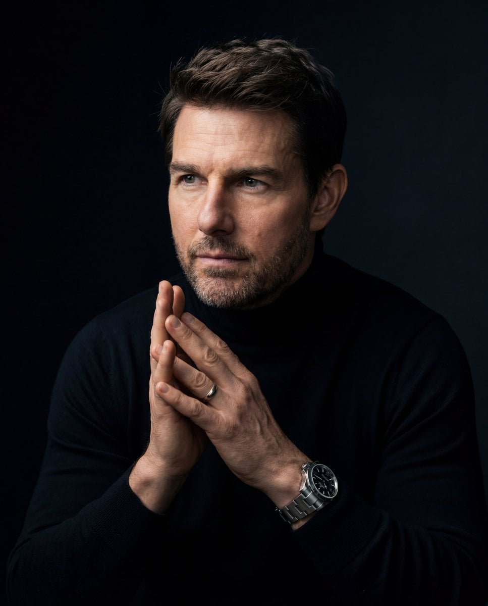 Contemplative Night Mode Turtleneck Sweater Luxury Watch