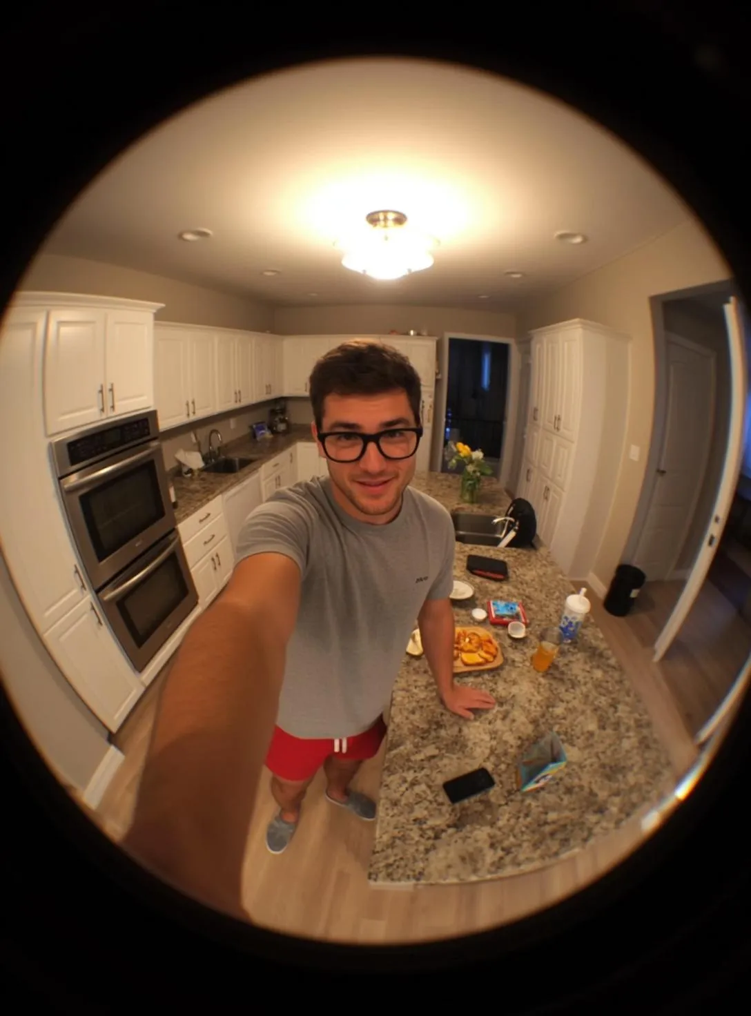 Glasses In A Kitchen Fisheye Selfie