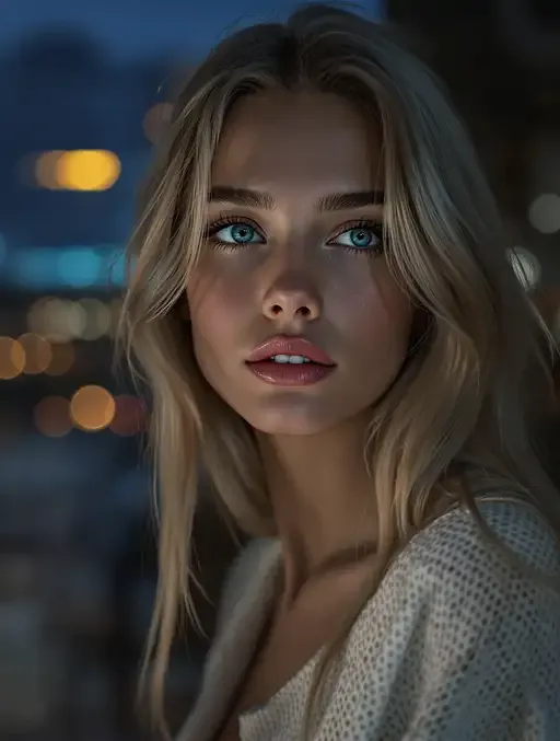 Highly Detailed Nighttime Portrait