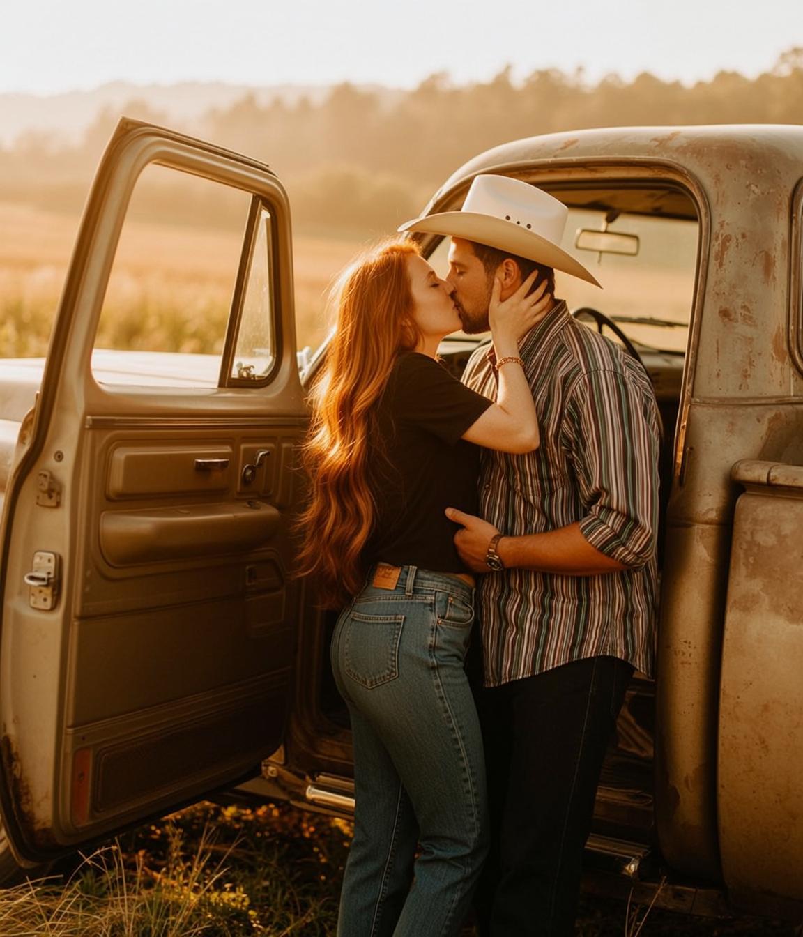 Cowgirl Recreate This Scene Prompt Description Couple