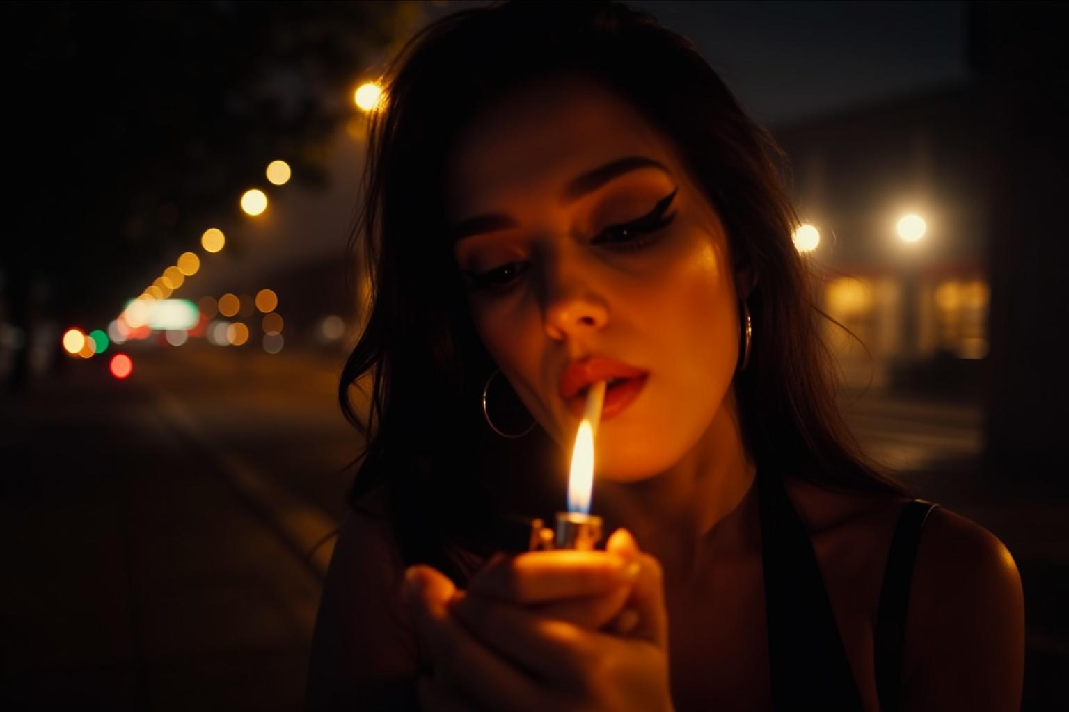 Night Street Cigarette Lighter Glow