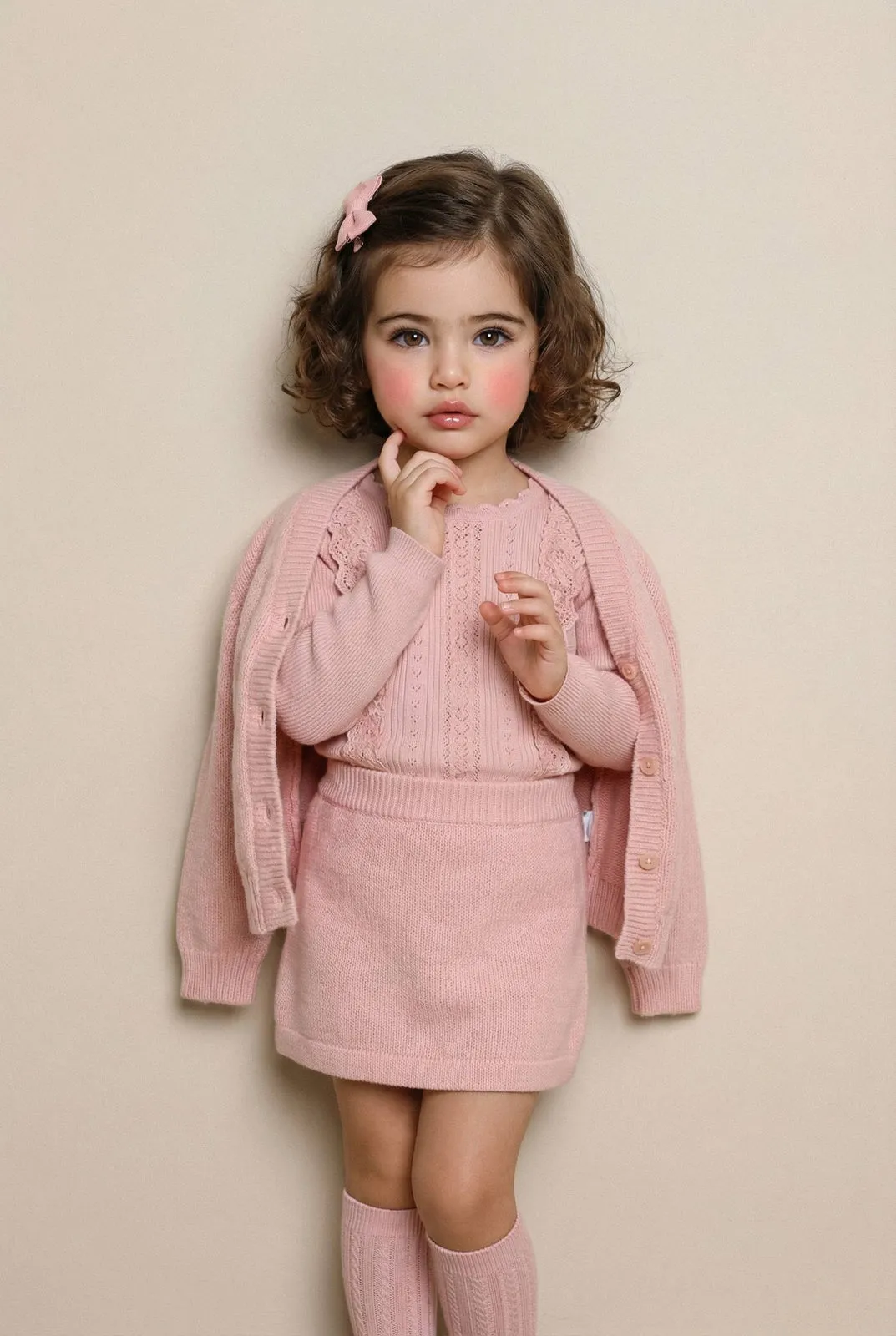 Girl Pastel Knit Fashion Portrait