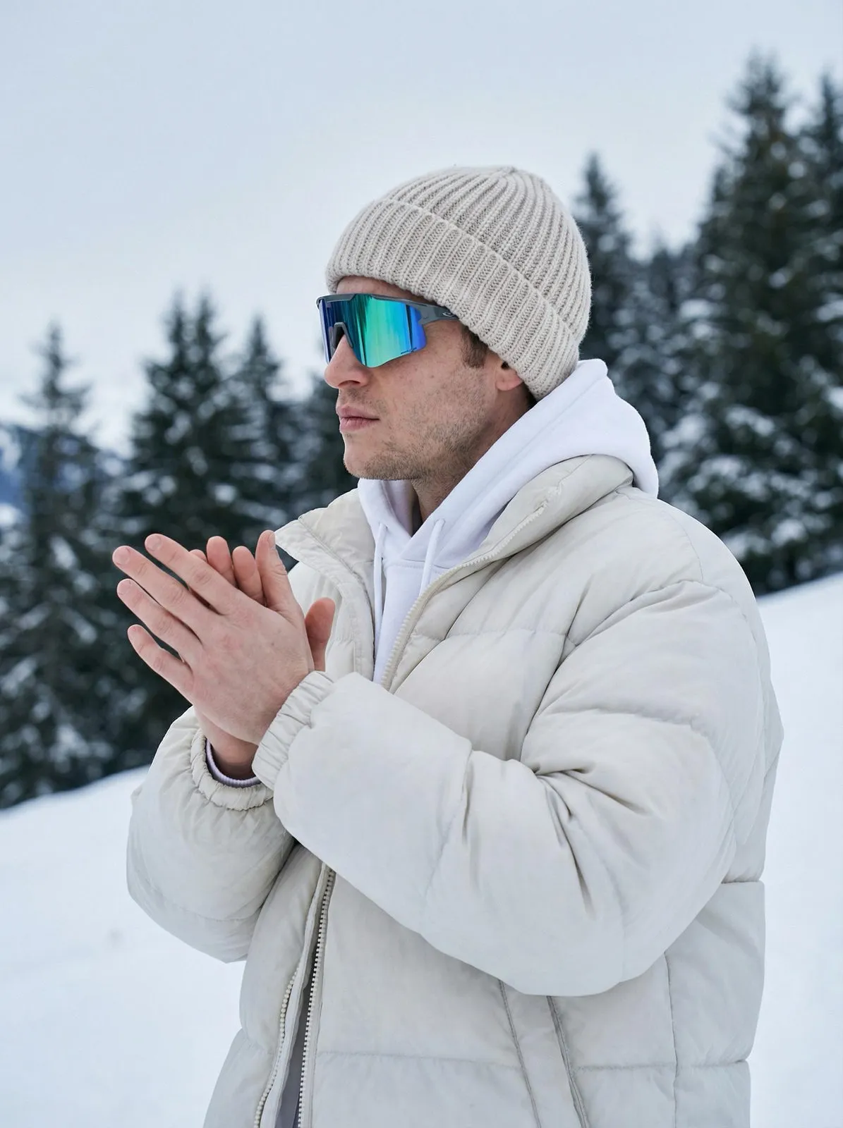 Glasses In Snowy Outdoor Portrait