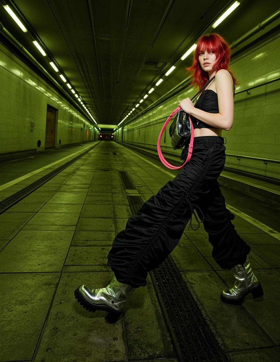 Red Shag Tunnel Street Style