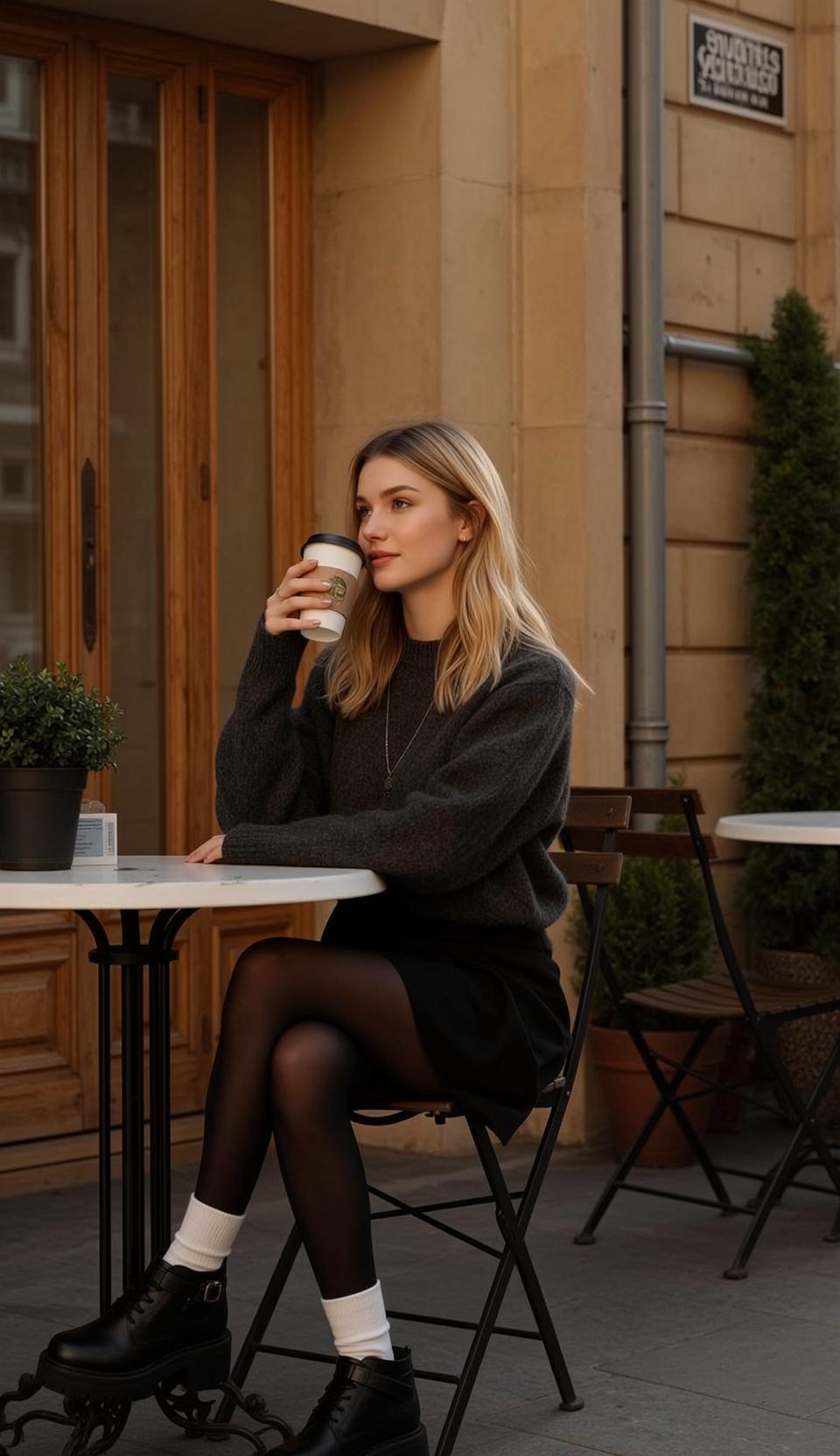 Autumn Young Blonde Wavy Fair Dark Grey