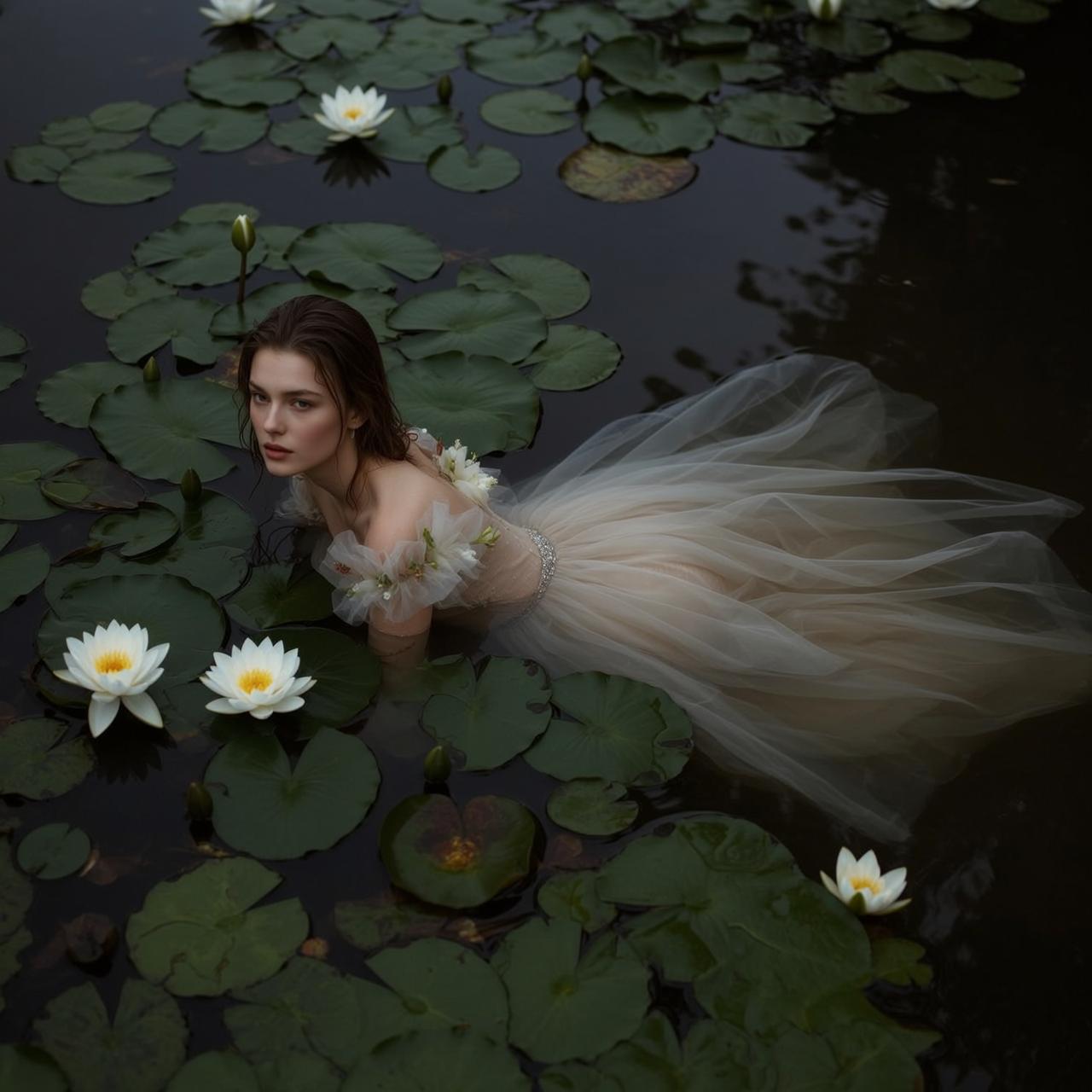 Flower Gown Dark Lily Pond