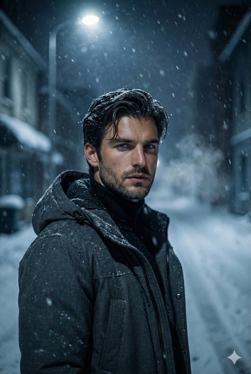 Snowy Street Night Cinematic