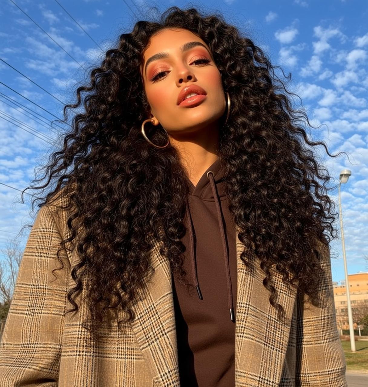 Golden Hour Street Portrait Sultrily Looking Up