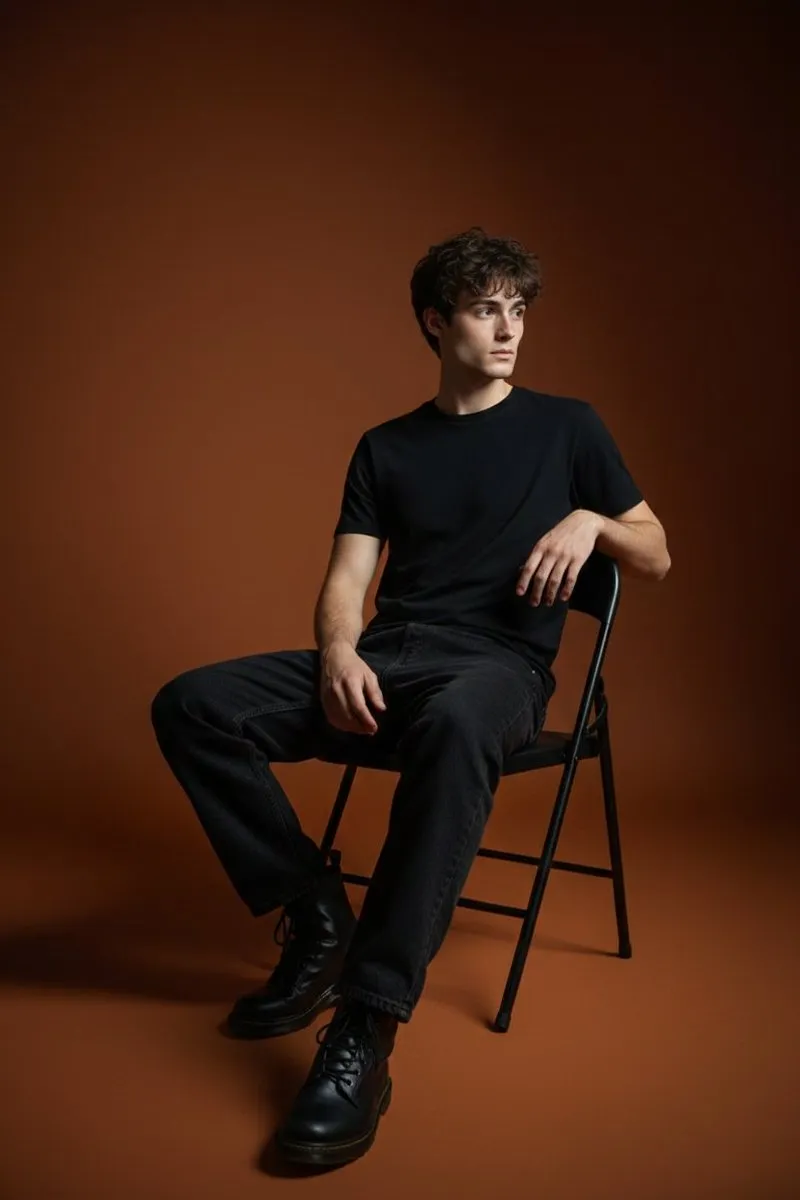 Chill Vibes: A Moody Portrait in Dark Orange